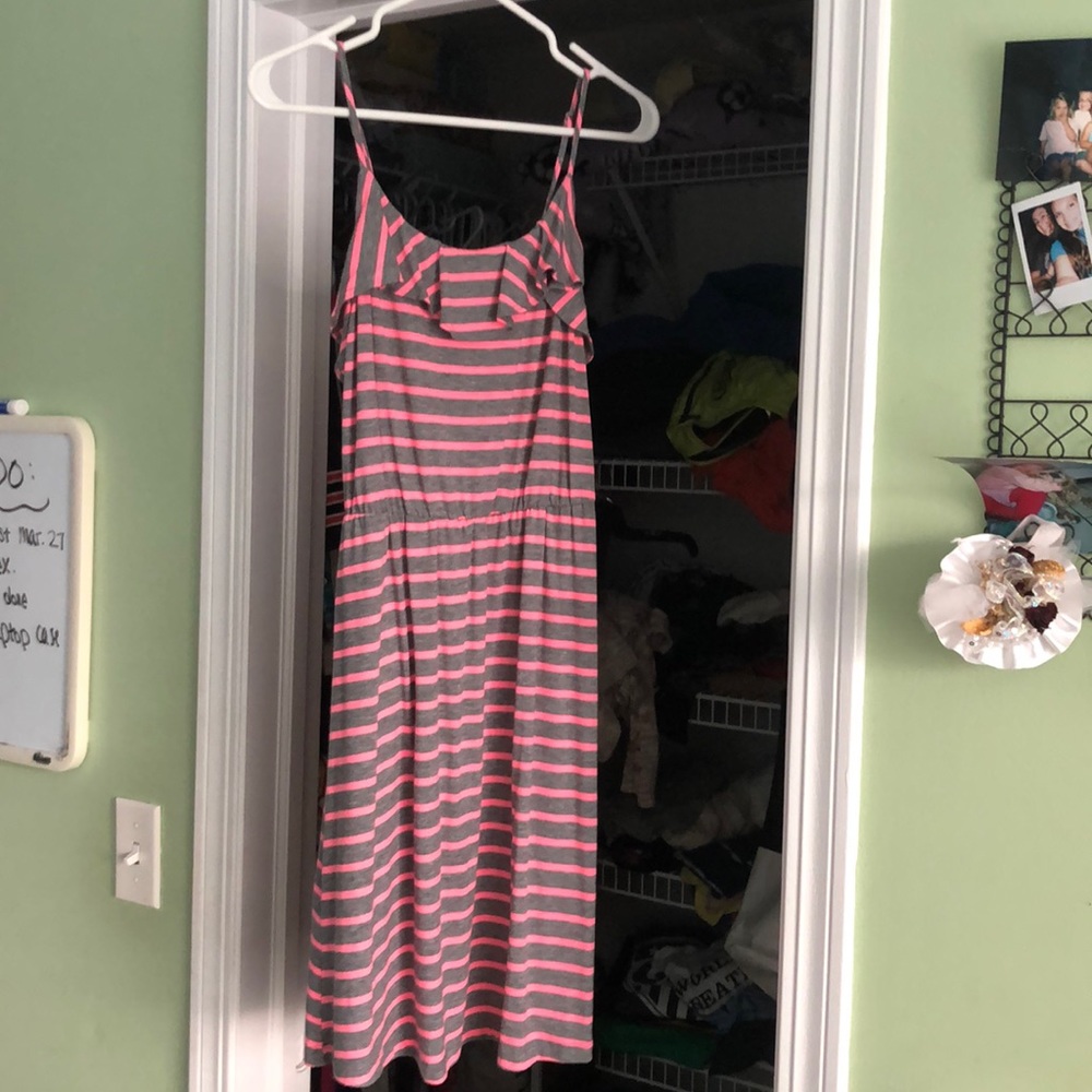 Pink & Gray Striped Dress